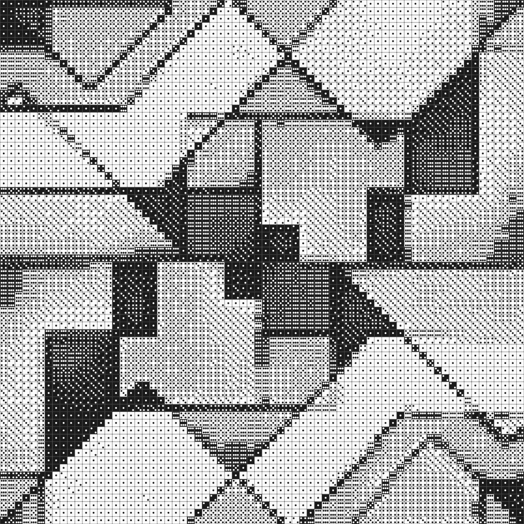 Abstract geometric dice art mosaic