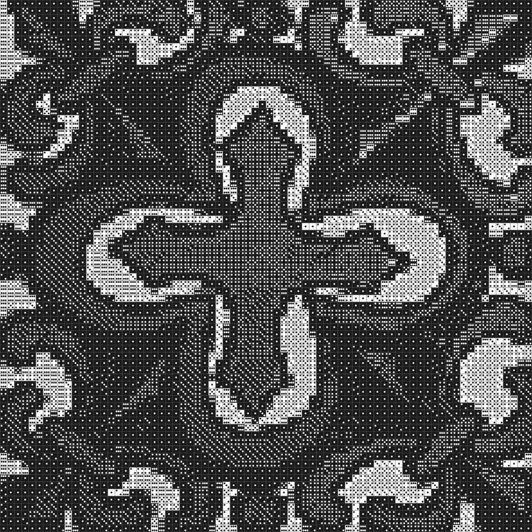 Abstract tile pattern dice art