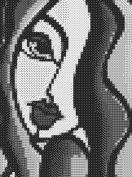 Woman silhouette dice art