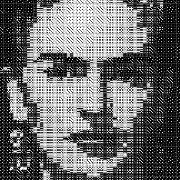 Frida Kahlo portrait made of dice
